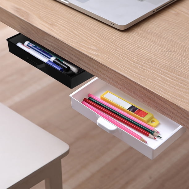 Xihbxyly Organizador Autoadhesivo para Debajo Del escritorio de Papelería