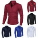 thumbnail image 2 of Am hombres moda Color sólido Turn Down cuello manga larga Slim Fit blusa camisa Toppangjing, 2 of 4