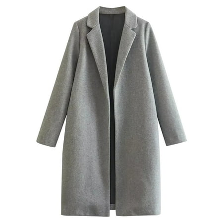 Tawop Women s Jackets to Wear Turndown Collar Long Sleeve Outwear Womens Jacket