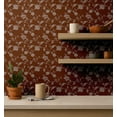 thumbnail image 4 of S4sassy Removable Nature-inspired Waterproof Wall Wrap, Finish Wallcover, Minimal Floral Vine Contact Paper for Walls, Cabinets, Dresser, Self Adhesive Vinyl Wallpaper Roll - Brown (25"x360"), 4 of 9