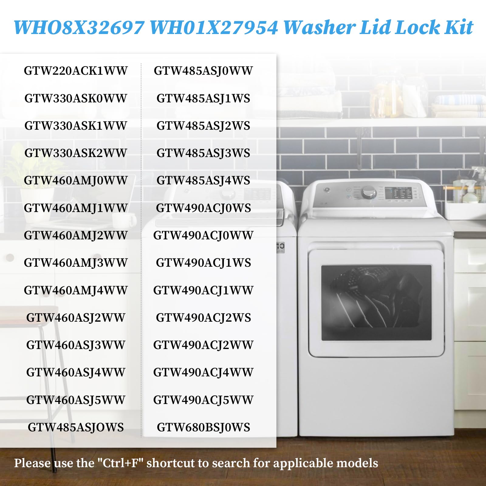 WH08X32697 Washing Machine Lid Lock Switch Assembly for GE Replace WH01X27954 WH08X31577 WH01X26114 WH01X24114 AP7015047 Compatible Models GTW220ACK1WW GTW330ASK0WW GTW460AMJ0WW