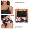 thumbnail image 3 of Traje De Baño Con Volantes Para Mujer, Traje De Baño Elástico Con Estampado De Moda Transpirable Para Mujer Para La Playa ANGGREK Top Negro Vintage Floral Shorts XL, 3 of 5