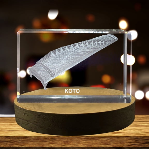Koto 3D Engraved Crystal Keepsake/Gift/Decor/Collectible/Souvenir/Clear - AB Crystal Collection