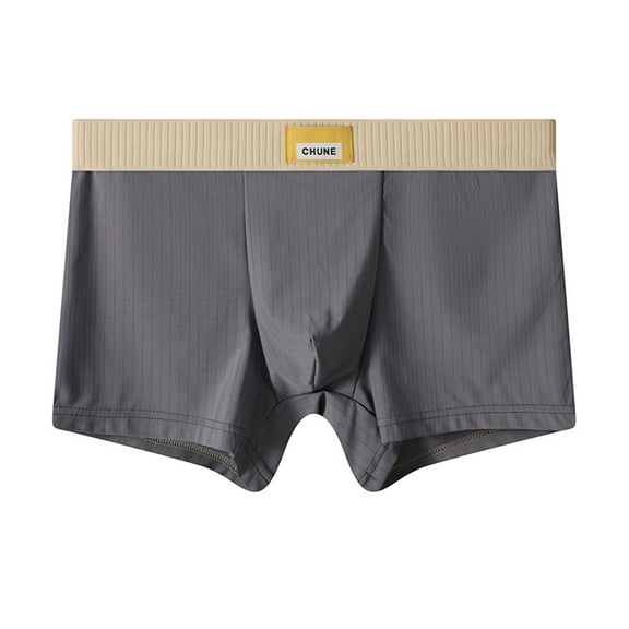 FAHXNVB Mens Boxer Briefs with Support Pouch Stretch Soft Moisture Wicking Underwear for Men Solid Color High Waist Breathable Underwear