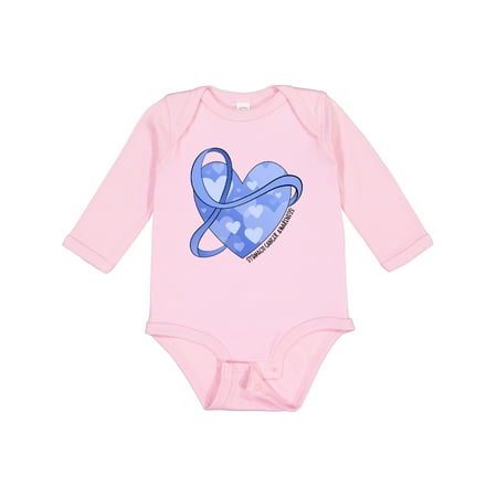 

Inktastic Stomach Cancer Awareness Periwinkle Ribbon Around Heart Gift Baby Boy or Baby Girl Long Sleeve Bodysuit