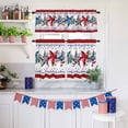 thumbnail image 6 of Independence Day Kitchen Curtains Valances 3 Piece Set, American Flag Eucalyptus Leaf Rod Pocket Tier Curtain and Valance Drapes for Small Window 36 Inch Length for Bedroom Cafe, 6 of 9
