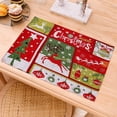 thumbnail image 2 of Christmas Knitted Cloth Placemat Decorative Table Mat Holiday Party Dining Old Man Small Tree Design Festive Tableware, 2 of 7