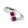 thumbnail image 7 of Mauli Jewels Engagement Rings for Women 1.10 Carat Two Stone Ruby and Diamond Ring 4 Prong-Setting14K White Gold, 7 of 7