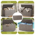 thumbnail image 3 of MINDYES 85 Gallon Deck Box, Waterproof UV Resistant Outdoor Storage Box for Garden Backyards, Light Brown, 3 of 7