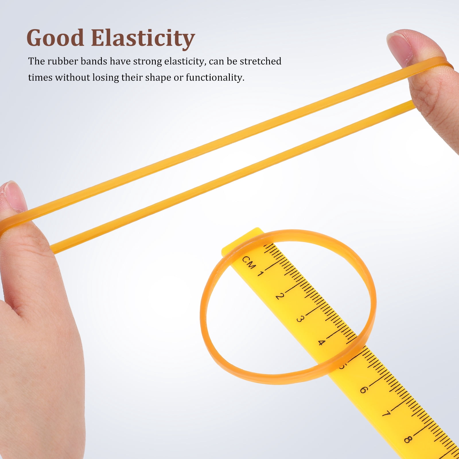WHAMVOX 350 Pcs Wide Rubber Band Thick Office Yellow