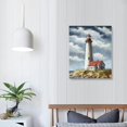 thumbnail image 3 of Creowell Lighthouse Canvas Wall Art Sail Boat Pictures Nautical Painting Artwork for Living Room Bedroom Bathroom Decoration 16x20 inch, 3 of 3