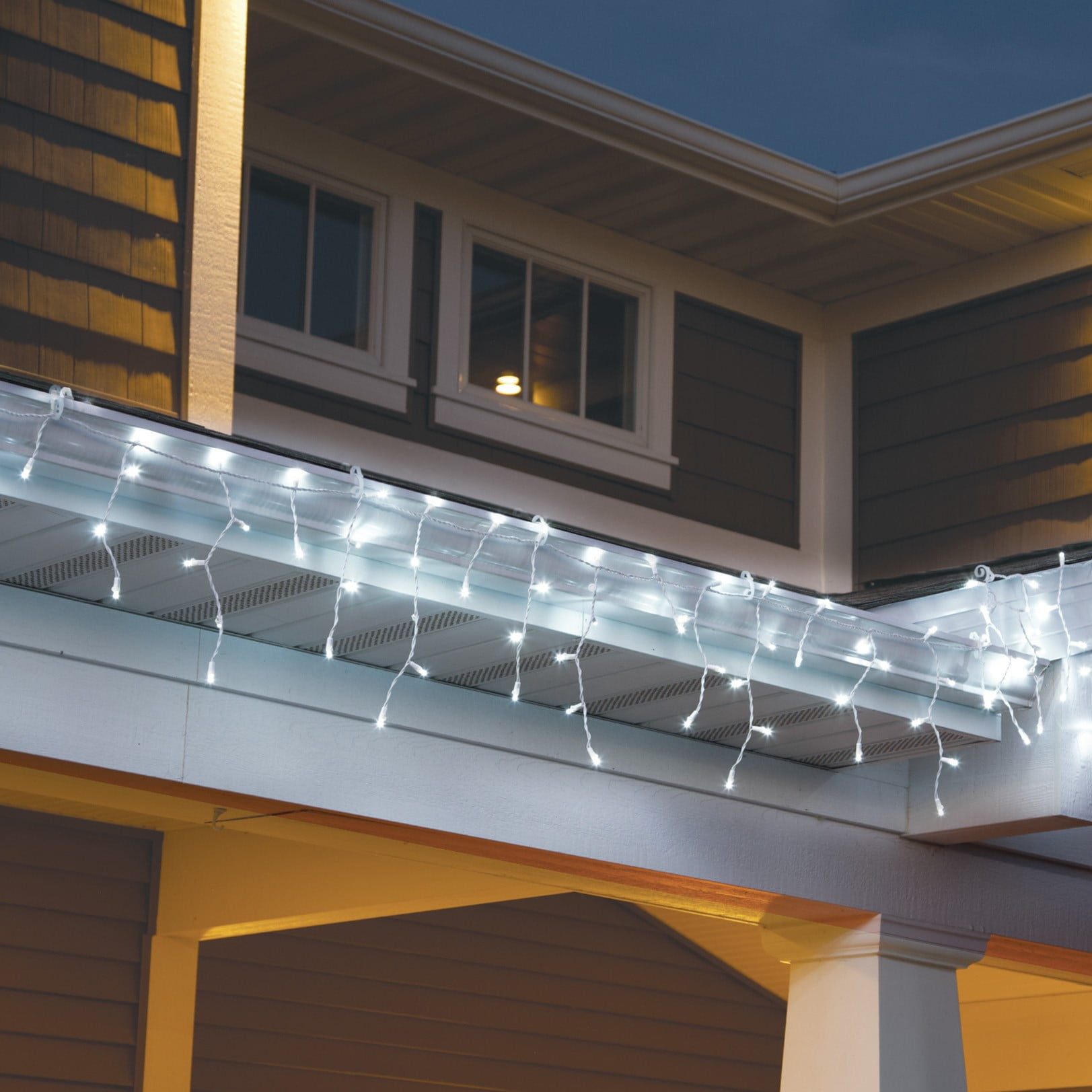 Holiday time 500 cool white led icicle lights outlet