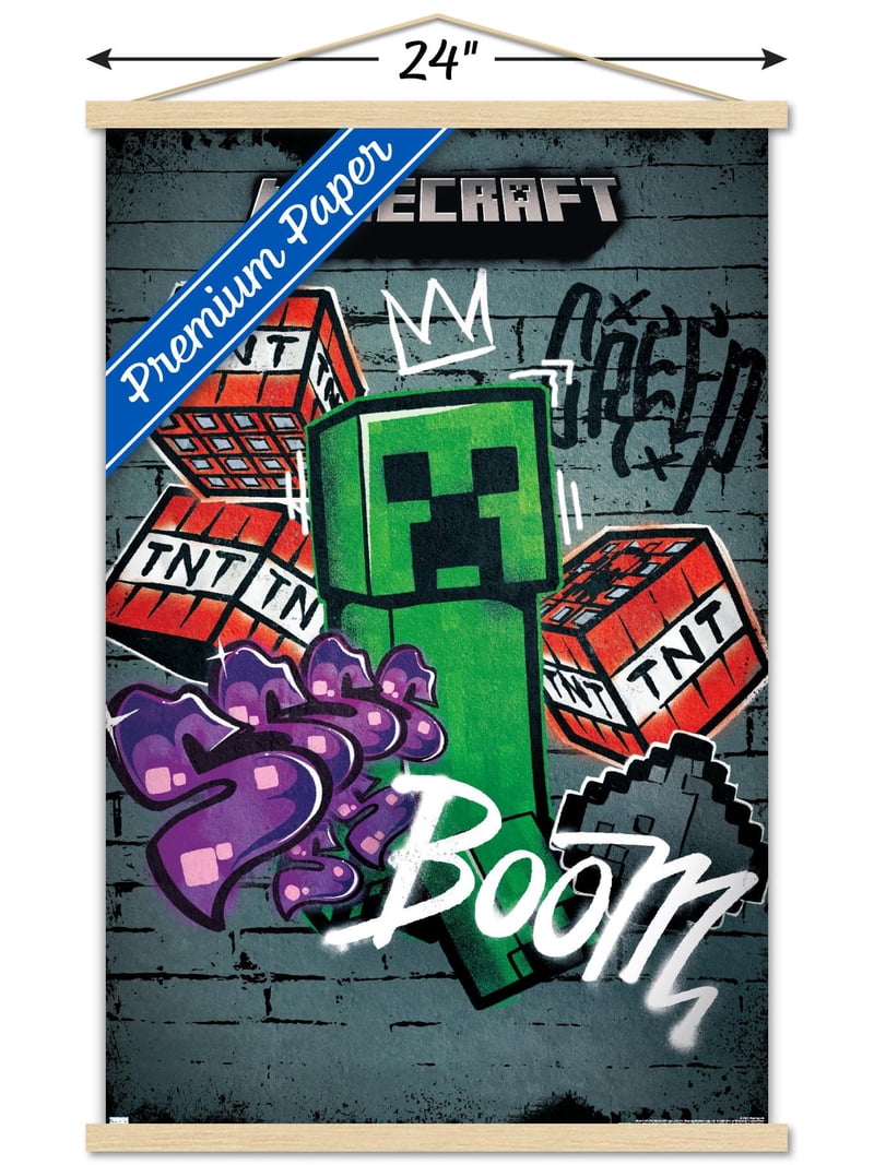 Minecraft - Creeper Do Not Enter Wall Poster with Magnetic Frame