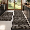 thumbnail image 3 of Bsicpro Kitchen Rugs and Mats 2 Pieces, Non Skid Anti Fatigue Absorbent Runner Rugs for Sink, Black, 24"x35"+24"x71", 3 of 10