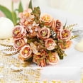 thumbnail image 2 of Faux Silk Rose Artificial Flowers Bouquet with Hydrangea Berries for Mother'S Day Gift Wedding Arch Shelf Rustic Country Home Dining Decor, 1 Artificial Flower, 2 of 9