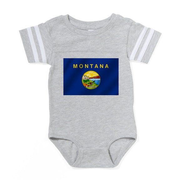 CafePress - Flag Of Montana - Cute Infant Baby Football Bodysuit