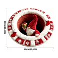 thumbnail image 4 of Round Christmas Optical Illusion Doormat, Non Slip Winter Floor Rug with Faceless Santa Figure Snowflakes Stocking Print, Holiday Entryway Carpet, 23.62x23.62 inch, 4 of 6