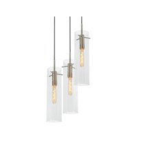 VSAP05MBSNRND3 AFX Vista - 3 Light Pendant-17 Inch Tall and 18 Inch Wide-Satin Nickel Finish