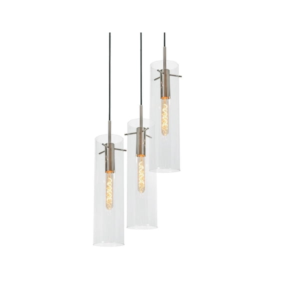VSAP05MBSNRND3 AFX Vista - 3 Light Pendant-17 Inch Tall and 18 Inch Wide-Satin Nickel Finish