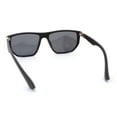 thumbnail image 7 of Polarized Mens Flat Top Sport Plastic Geometric Rectangle Sunglasses [Brown - Yellow Mirror], 7 of 7