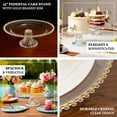 thumbnail image 4 of Efavormart 2-Pack Plastic Pedestal Cake Stands – Clear 13" Round Dessert Display Trays with Gold Beaded Rim, 4 of 5