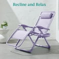 thumbnail image 3 of Best Choice Products Monochromatic Zero Gravity Chair, Folding Patio Recliner w/Side Tray, Headrest - Lavender, 3 of 8