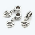 thumbnail image 2 of U8MO 10pcs Tibetan Alloy European Dangle Beads Large Hole Antique Silver Charms Craft-Heart with Love, 2 of 2