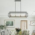 thumbnail image 2 of Magic Home 8 - Light Kitchen Island Rectangle Chandelier Pendant Light Ceiling Mount, 2 of 11