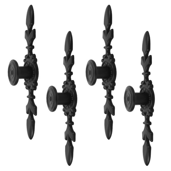 Homoyoyo 4-Pack Black Aluminum Alloy Cabinet Handles Vintage Style for Kitchen Cabinets and Furniture Drawers