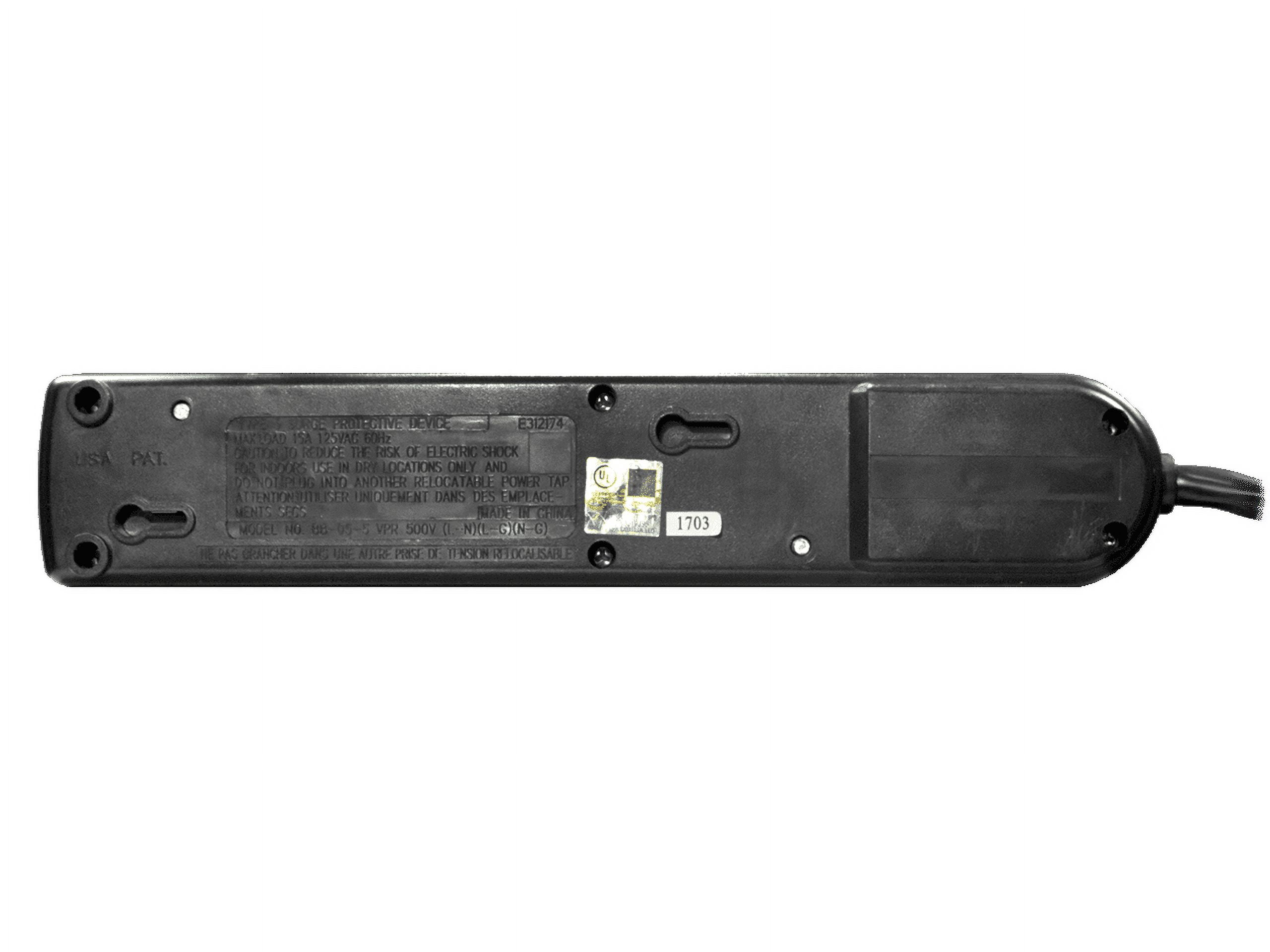 WELTRON 10ft Power Cord 6-Outlet Surge Protector Power Strip Black WSP600PLF10BK