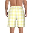 thumbnail image 3 of Bixox Men's Lemon Yellow Checkboard printing Casual Classic Fit Short Summer Beach Shorts, 3 of 6