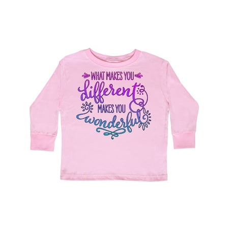 

Inktastic What Makes You Different Makes You Wonderful Purple and Blue Gift Toddler Boy or Toddler Girl Long Sleeve T-Shirt