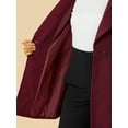 thumbnail image 6 of INSPIRE CHIC Women's Classic Stand Collar Long Sleeve Winter Belted Long Coat L Burgundy, 6 of 8