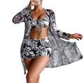 thumbnail image 1 of Gibobby Traje de Baño Sexy Bikini Conjunto de dos piezas de falda de playa con traje de baño 3D con estampado de estilo corte magnífico para mujer(Negro,M), 1 of 5