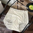 thumbnail image 2 of Women Panties Elongated Crotch Plus Size High Waist Breathable Brief Underwear for Women Beige L, 2 of 4