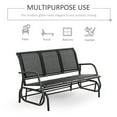 thumbnail image 4 of EDOEMSE Outdoor Bench, Garden Porch Benches for Outdoors, Patio Park Bench with Backrest and Armrests, Gardening Stuff for Lawn Porch,Black, Gray, 4 of 7