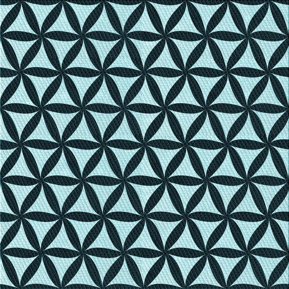 Ahgly Company Indoor Square Patterned Deep Teal Green Area Rugs, 6' Square