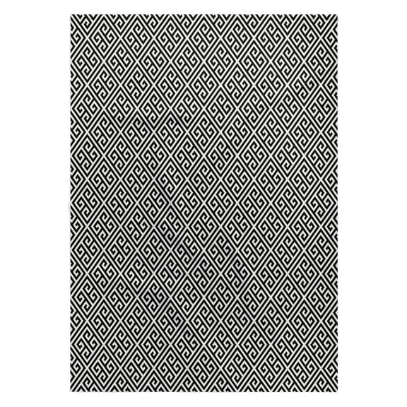 3dRose, Black and White Greek Key Pattern, 22x30 Bath Hand Pool Towel