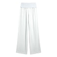 thumbnail image 5 of Yievot Womens Linen Palazzo Pants Casual Flowy Wide Leg High Waist Lounge Pant with Pockets Summer Beach Vacation Trousers, 5 of 5