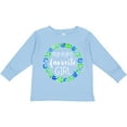 thumbnail image 3 of Inktastic Pop Pop's Favorite Girl Blue Flowers Wreath Girls Long Sleeve Toddler T-Shirt, 3 of 5