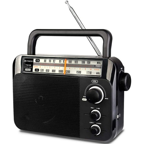 Retekess TR604 Radio AM FM Radio analogique à transistor portable avec  prise pour écouteurs alimentée par 3 piles D 