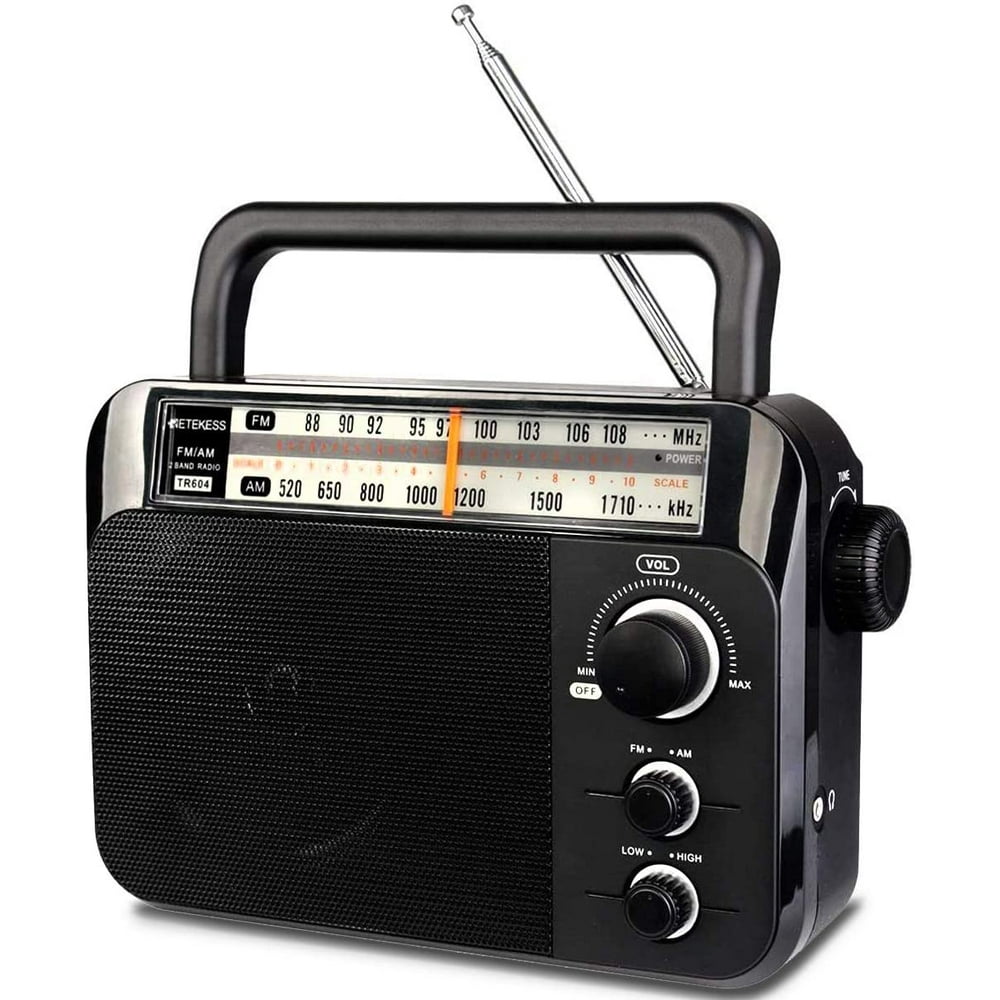 Retekess TR604 AM FM Radio, Portable Radios with Best Reception(Black