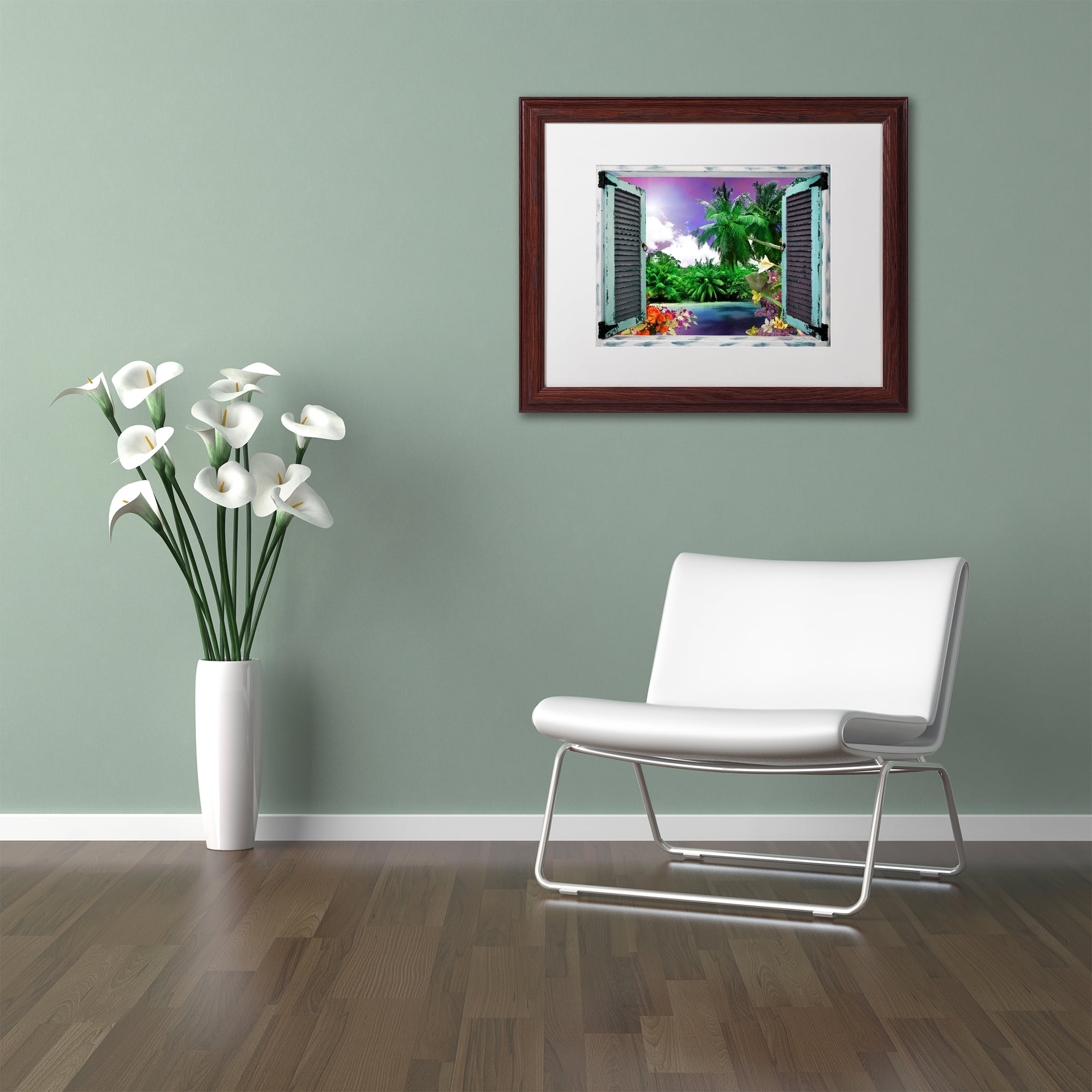 Trademark Fine Art 'Window to Paradise I' Matted Framed Art by Leo Kelly