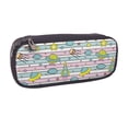 thumbnail image 2 of Picia Space Doodle Pattern Large Capacity PU Leather Pencil Case Organizer Pen Marker Holder Double Zipper Storage Bag Big Pencil Pouch for College Office, 2 of 6
