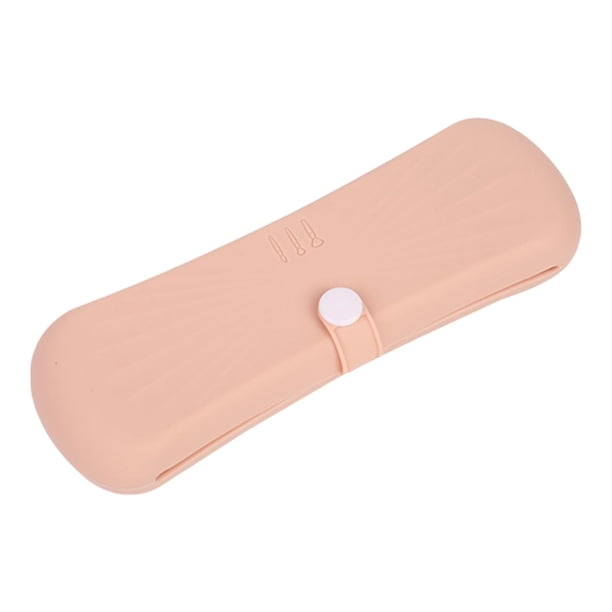 Estuche de viaje para brochas de maquillaje, neceser de silicona para cosméticos y bolsa pequeña de maquillaje. Caqui
