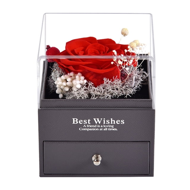 El cajón del joyero de la flor eterna puede contener collares, joyas, regalos navideños, regalos de cumpleaños para amigos y familiares.