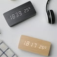 thumbnail image 2 of Modern Wooden Smart Alarm Clocks For Bedrooms Bedside Table Square Voice Control Desktop Digital Clock For Room, 2 of 4