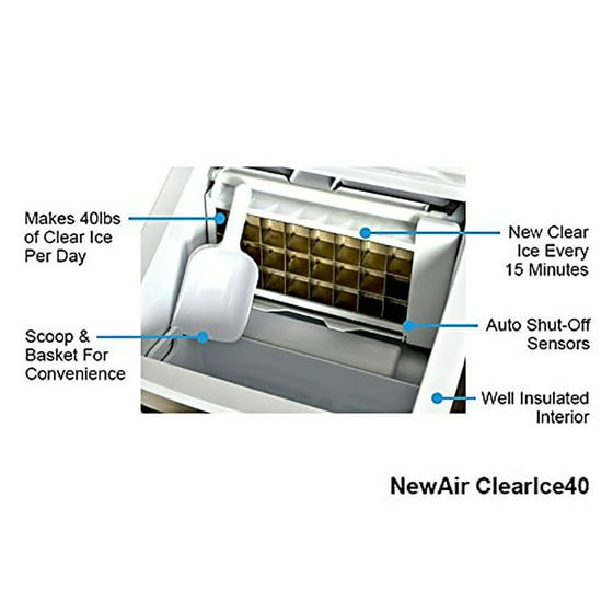 Newair Clearice40 Portable Countertop Clear Ice Maker Machine Newair Clearice40 Portable Countertop Clear Ice Maker Machine Stainless Steel Com