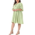 thumbnail image 4 of Vestido midi bohemio de encaje con volantes y borlas para mujer de tallas grandes Agnes Orinda 2X verde claro, 4 of 6