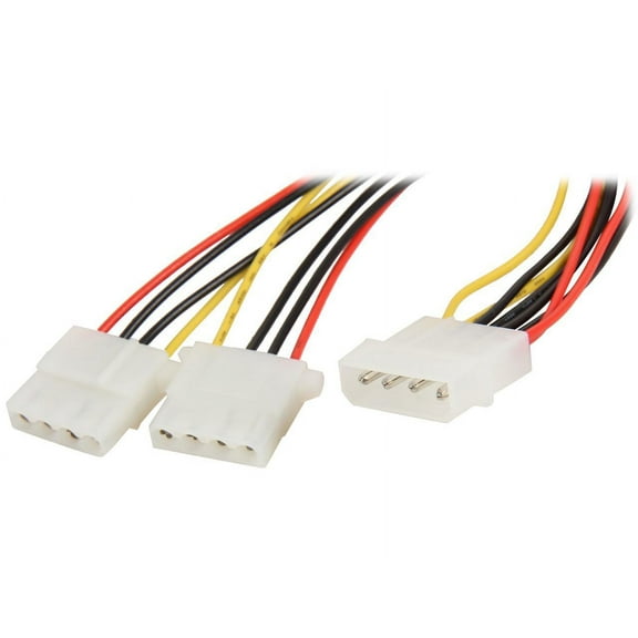 Nippon Labs POW-01208 8" 1 x Molex 5.25 Male to 2 x Molex 5.25 Female Power Supply Y Adapter Cable Spliter